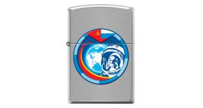 Зажигалка ZIPPO Гагарин с покрытием Brushed Chrome, латунь/сталь, серебристая, матовая, 36x12x56 мм